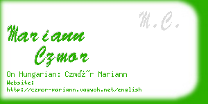 mariann czmor business card